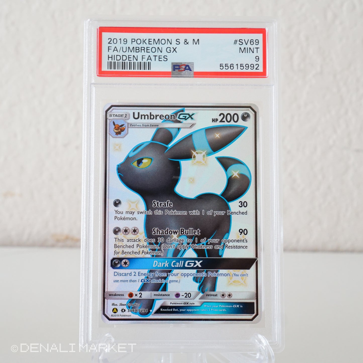 Umbreon GX Shiny Hidden Fates SV69/94 PSA 9