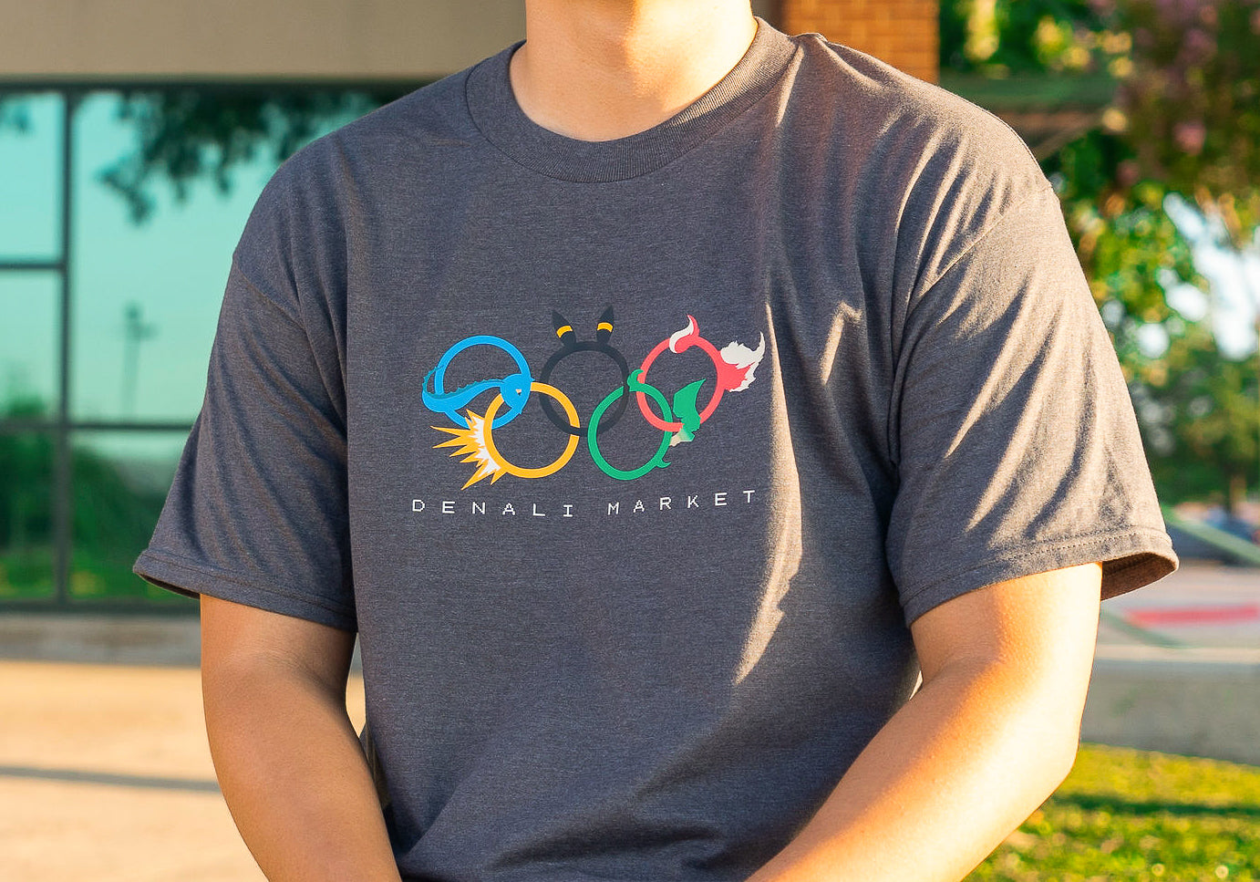 Eeveelympics x Denali Market Gray Alternate Logo Tee