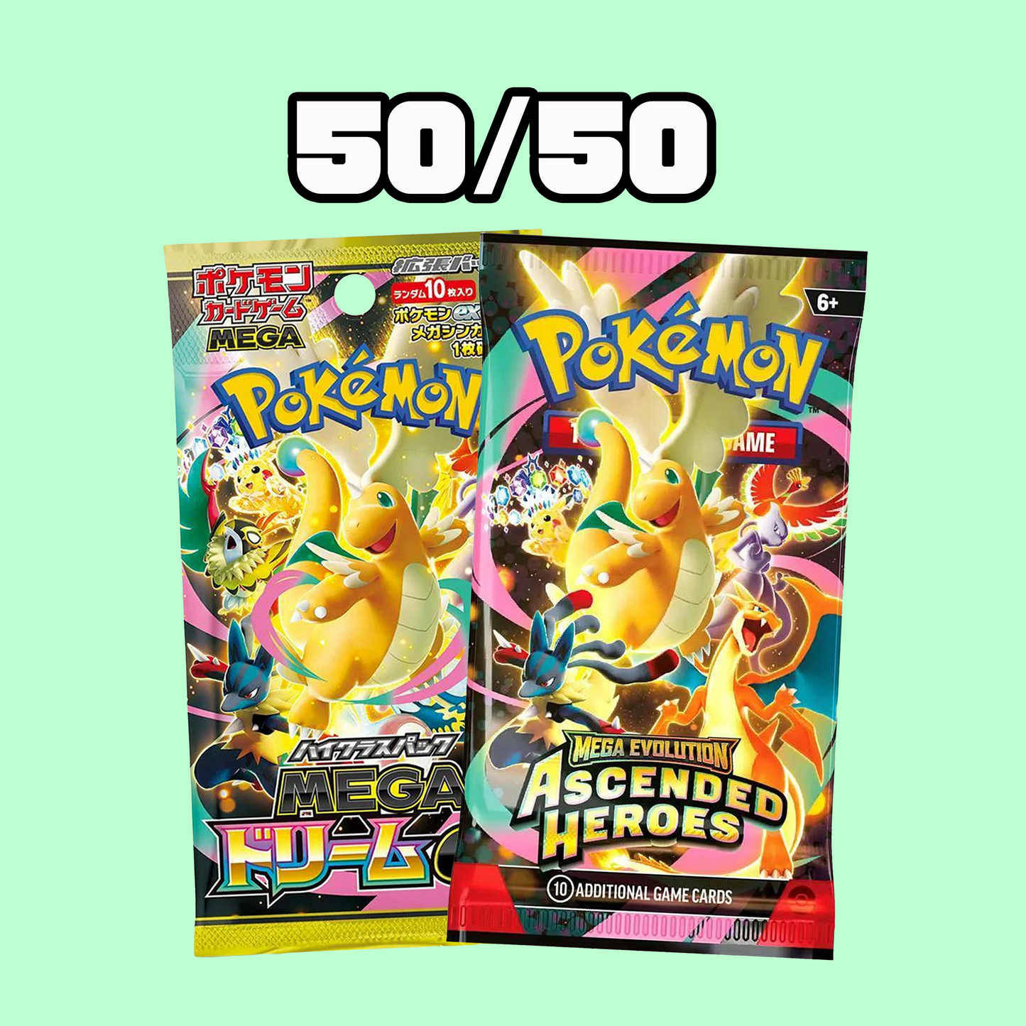 50/50 Ascended Heroes + Mega Dream EX