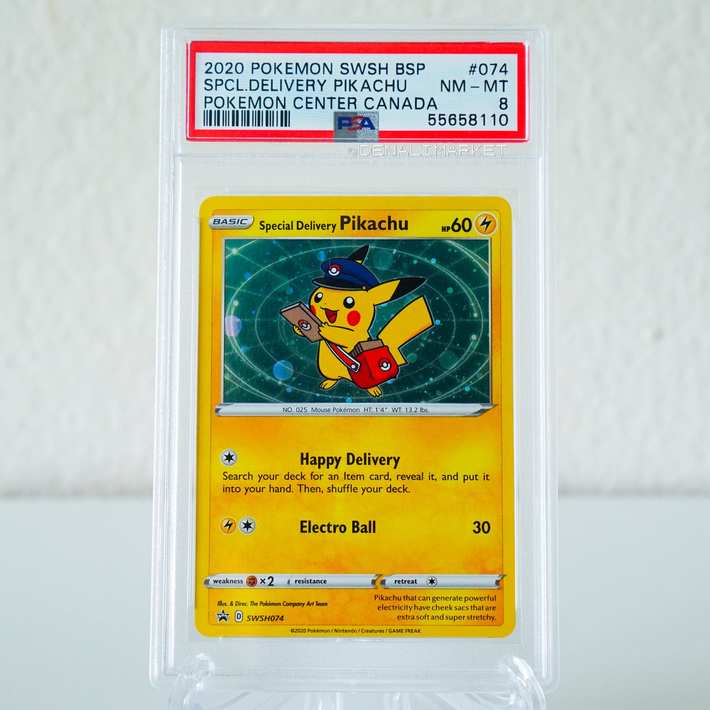 Special Delivery Pikachu Promo SWSH074 PSA 8